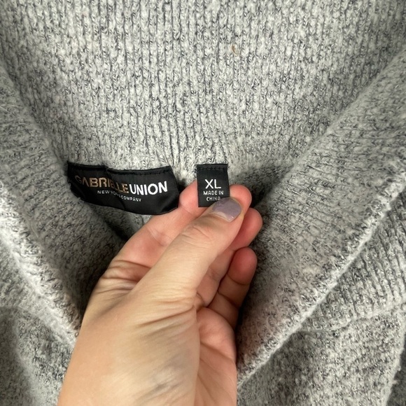 Gabrielle Union New York & Company Grey High Rise Sweater Wide Leg Lounge Pants - Picture 9 of 11